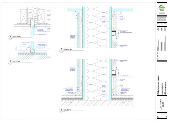 blueprint details of decorative glass