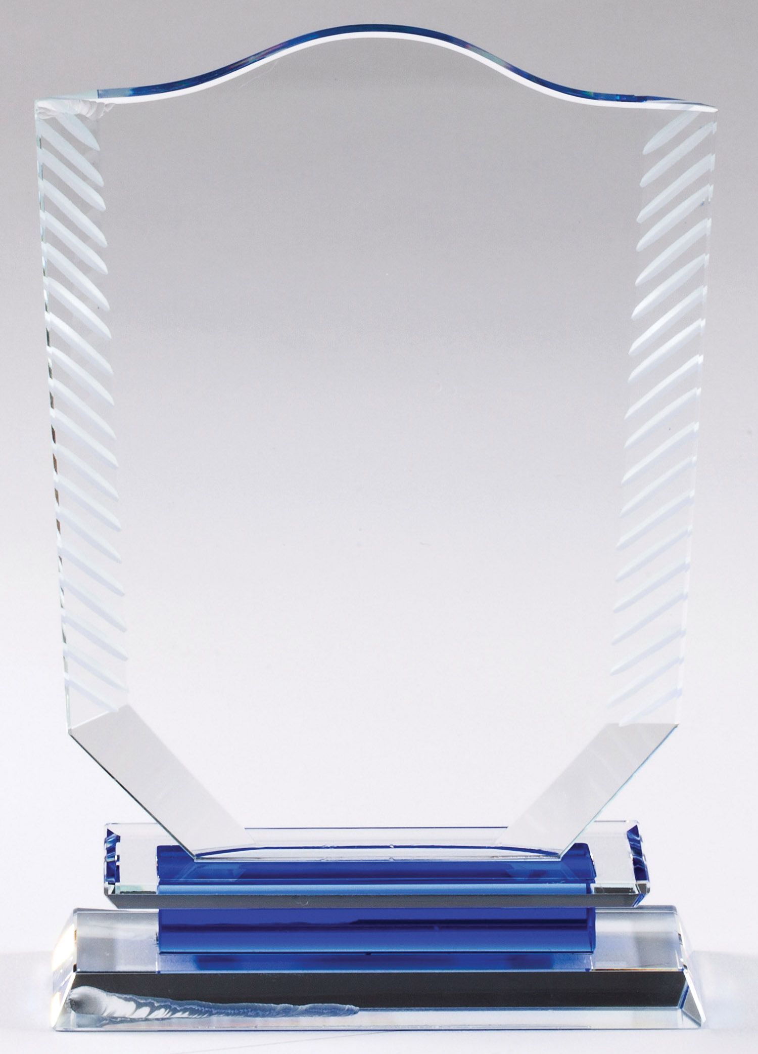 Crystal recognition award with etched border.