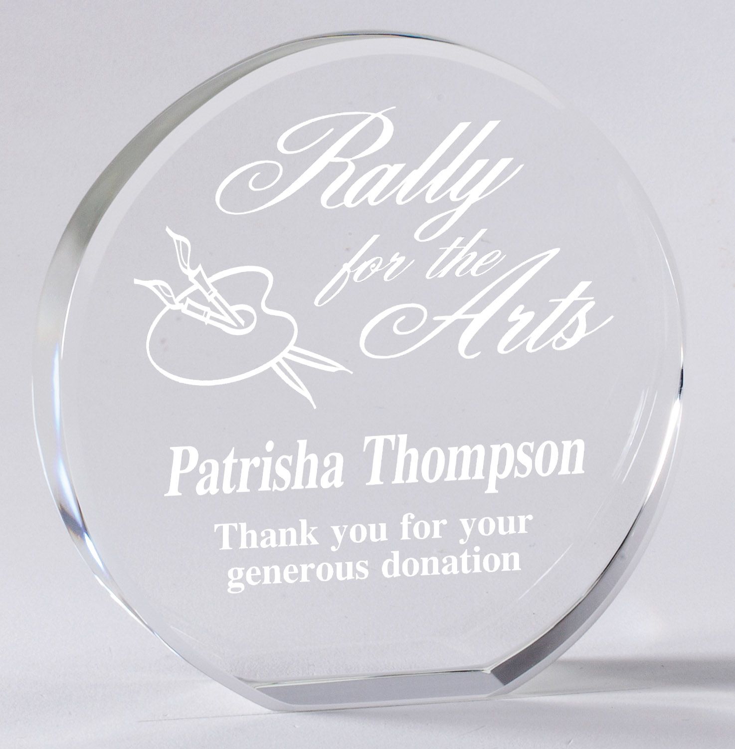 Round shape crystal award.