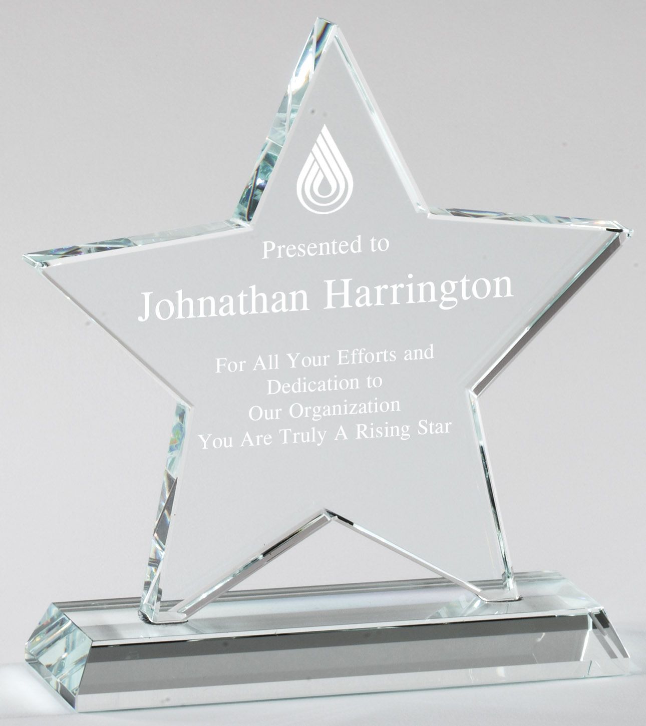 Crystal star recognition award.