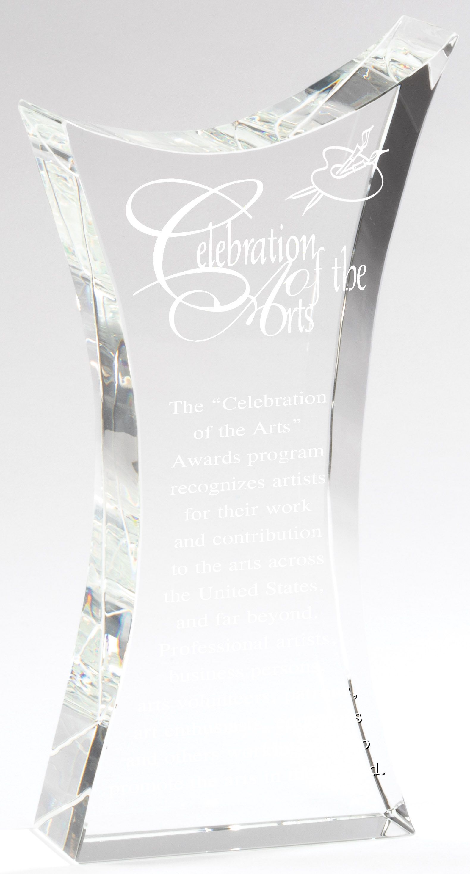 Crystal upright recognition award.