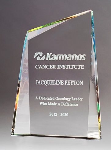 Crystal zenith series recognition award with prism effect.