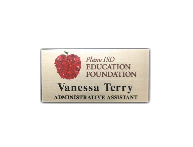 UV printed name badge.