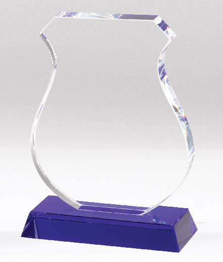Police officer retirement crystal award.