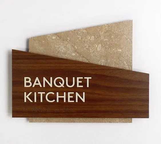 ADA compliant raised letter/braille room or suite signs.