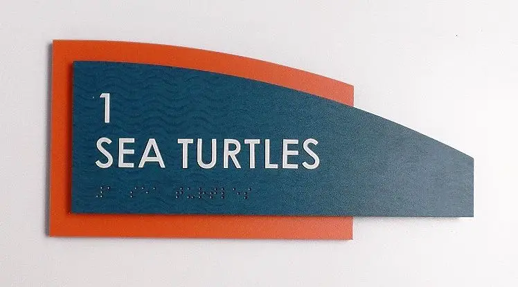 ADA compliant raised letter/braille room or suite signs.