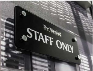Standoff office hour sign.
