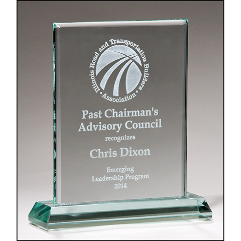 Premium series jade rectangle glass award.