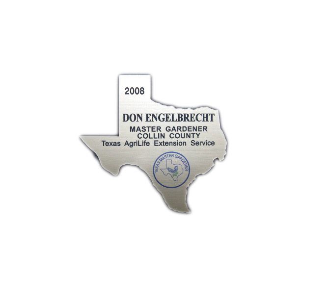 Texas shaped name badge.