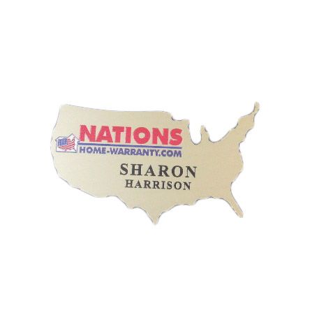 USA/America shaped name badge.
