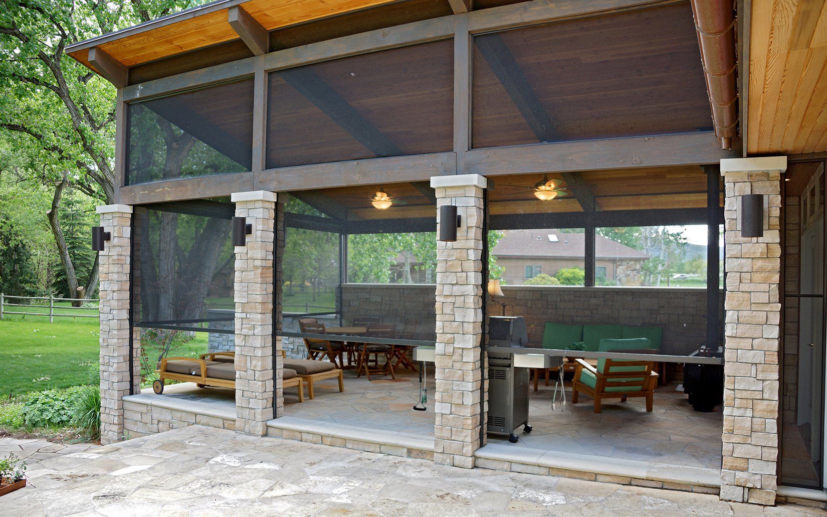 Patio Shades, Insolroll OasisⓇ 2900 Patio Insect Shades, screen shades, porch shades near Omaha, Nebraska (NE)