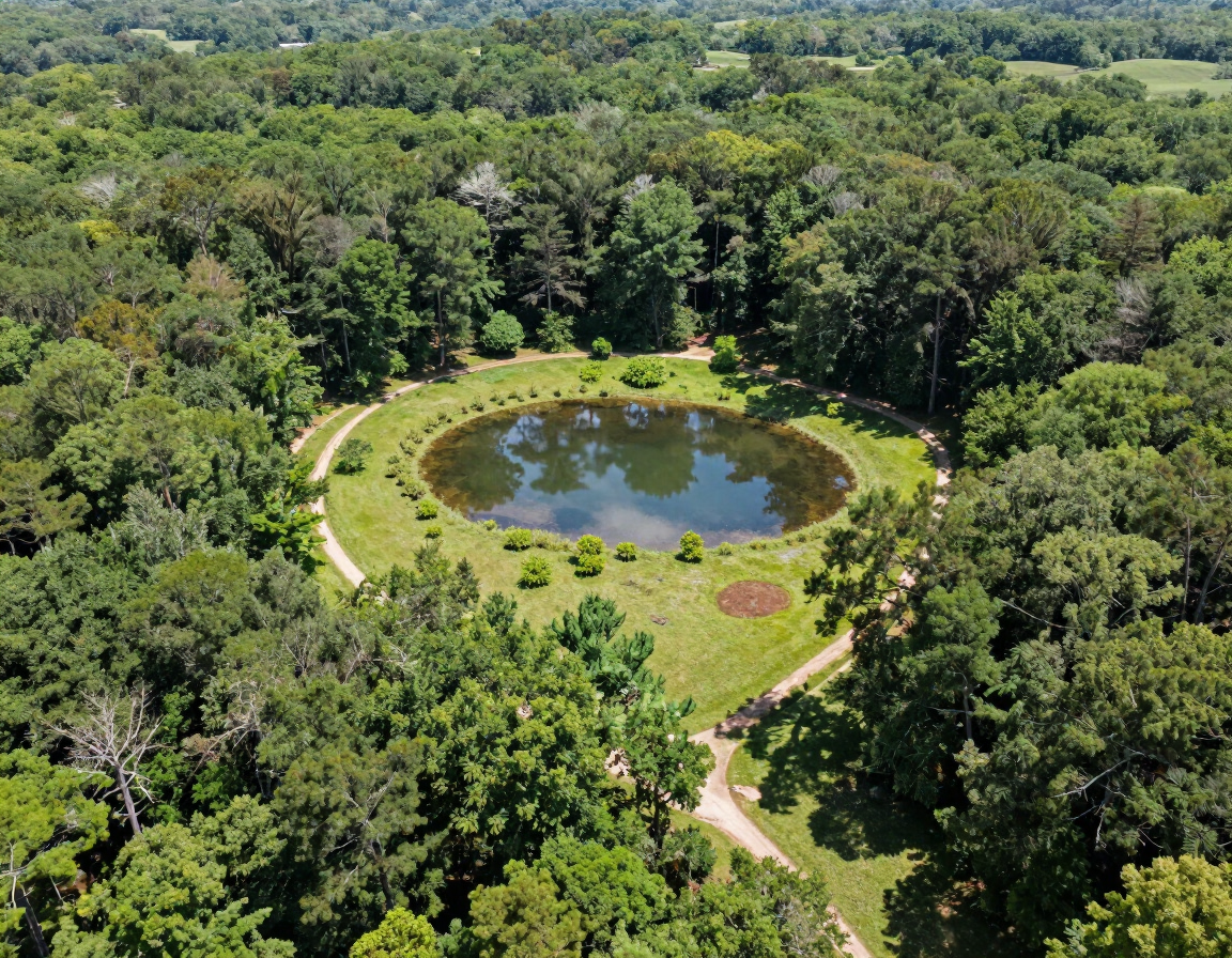 Wooded recreational acreage with pond