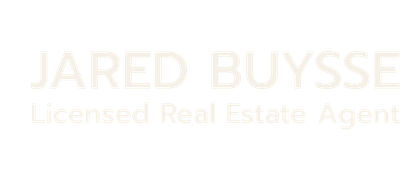 Jared Buysse licensed real estate agent logo in light beige text on a white background