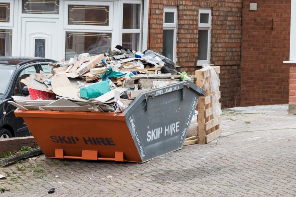 Street Side Skip Filled With Rubbish - Waste Categories in Port Stephens