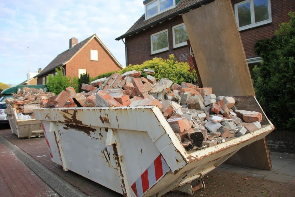 Skip Bin Full Of Bricks - Skip Bin Hire in Raymond Terrace, NSW