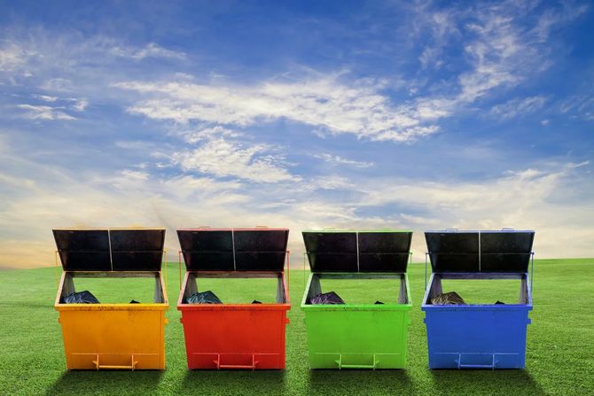 Colourful Industrial Waste Bins - Skip Hire in Port Stephens