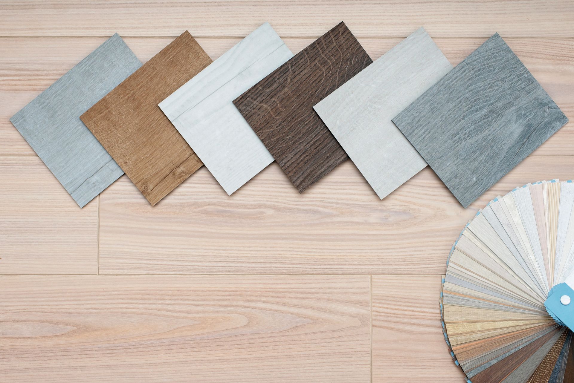 There are many different types of tiles on the floor.