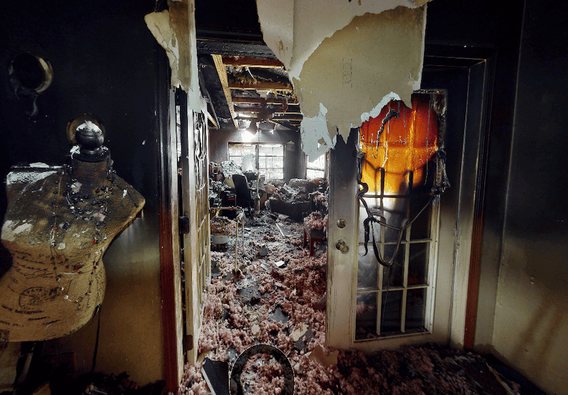 fire damage in a home