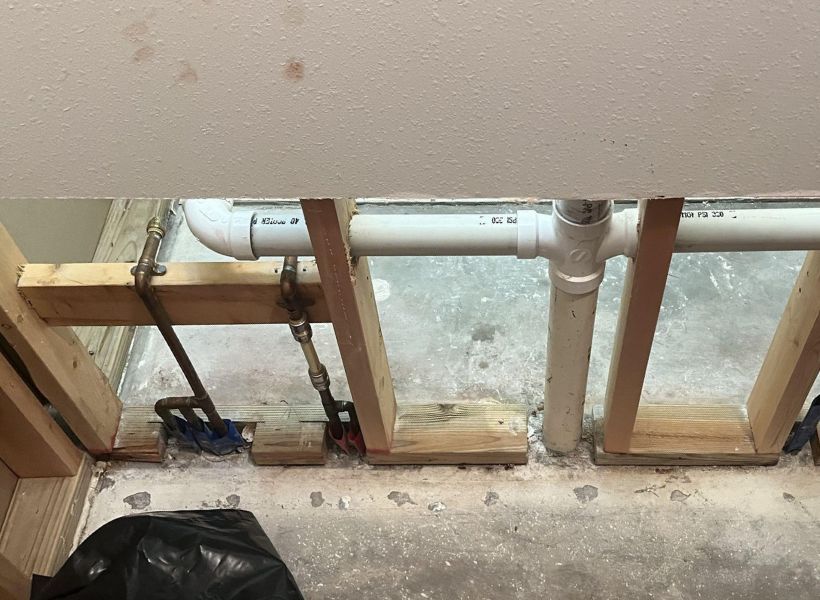 flood cuts in the bathroom