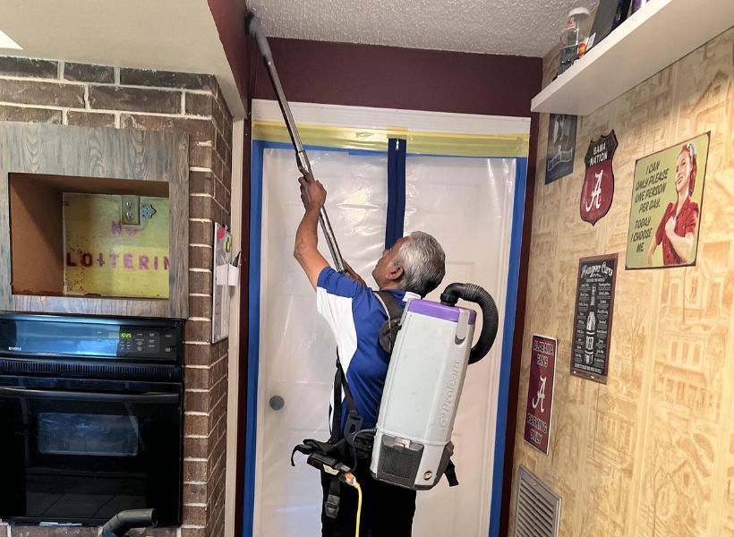 spraying antimicrobial agent