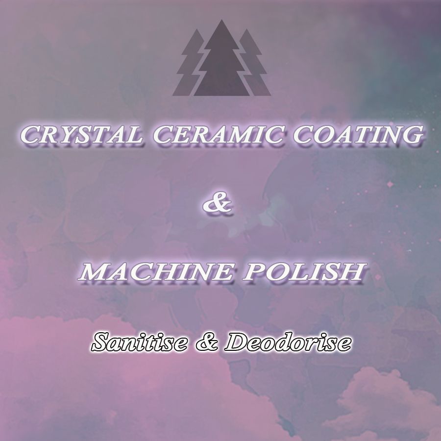 A poster for crystal ceramic coating and machine polish.