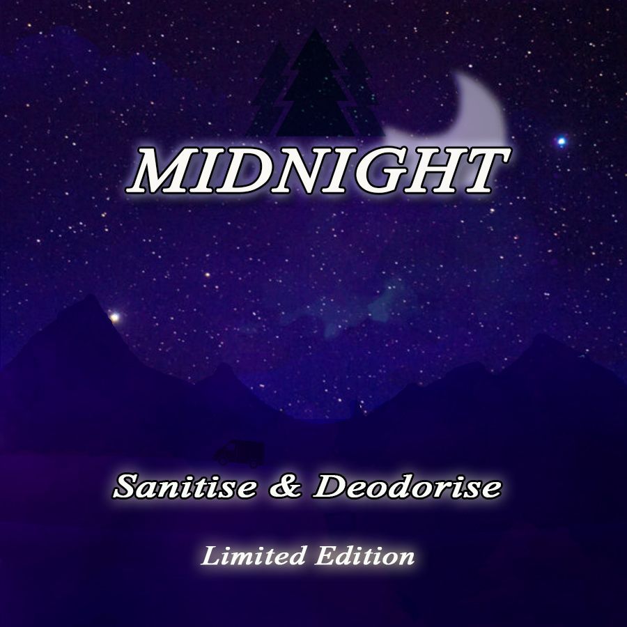 A poster for midnight sanitise & deodorise limited edition
