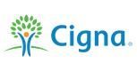 A cigna logo with a tree and a person.