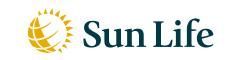 The sun life logo has a sun and a globe on it.