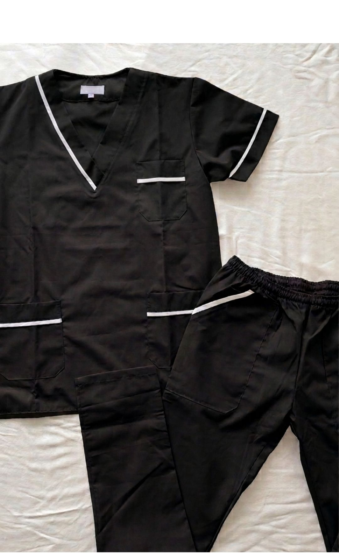 Ambo Unisex con Vivo de Tela Arciel Color NEGRO