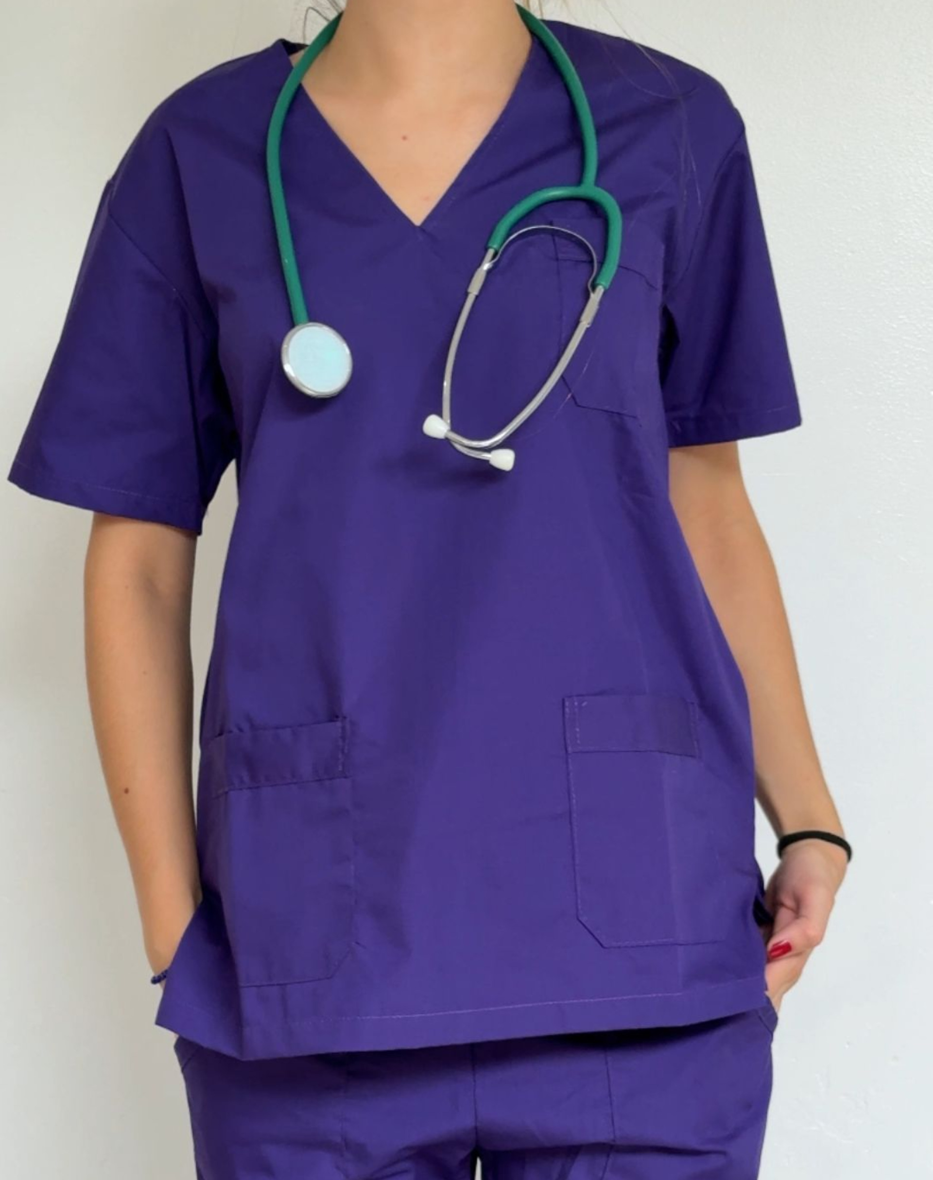 Ambo Médico Unisex de Tela Arciel COLOR ROJO Y VIOLETA