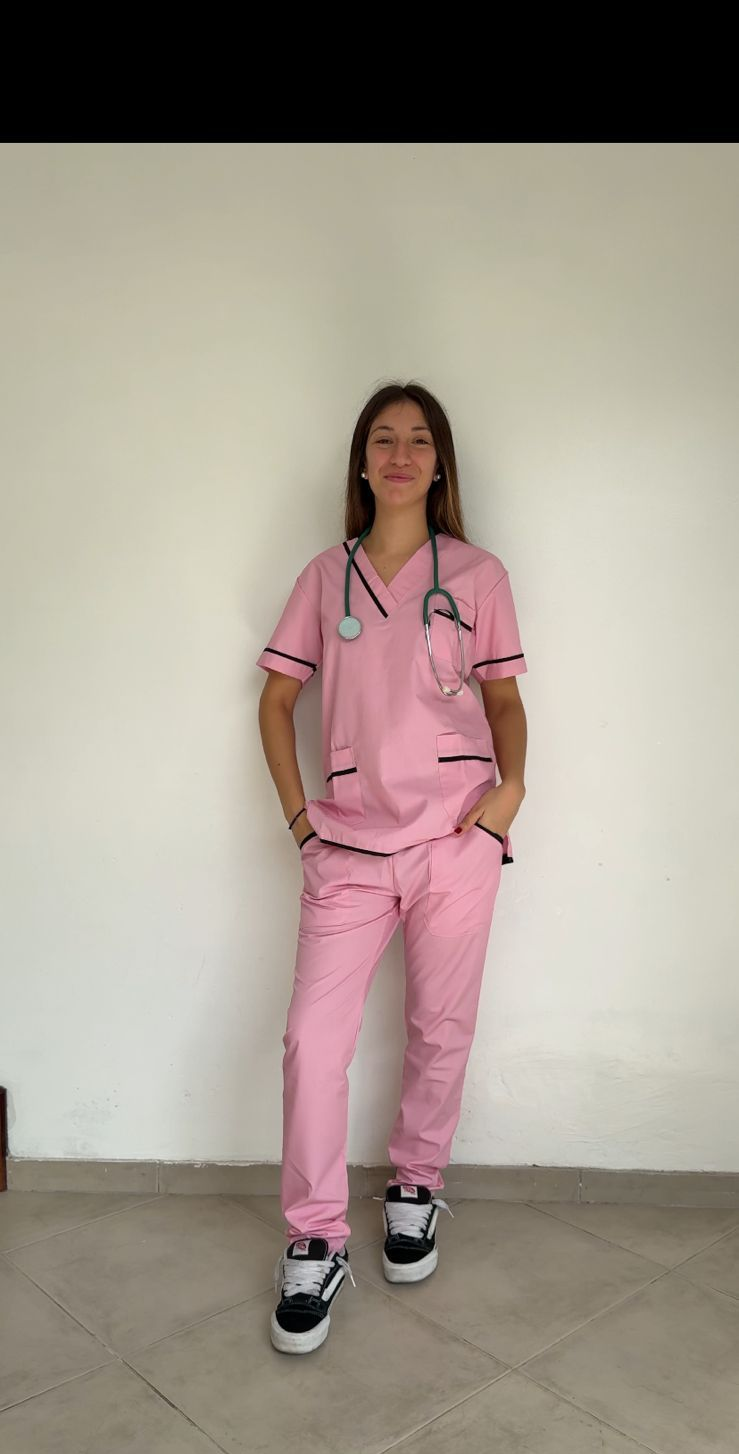 Ambo Unisex con Vivo de Tela Arciel Color rosa