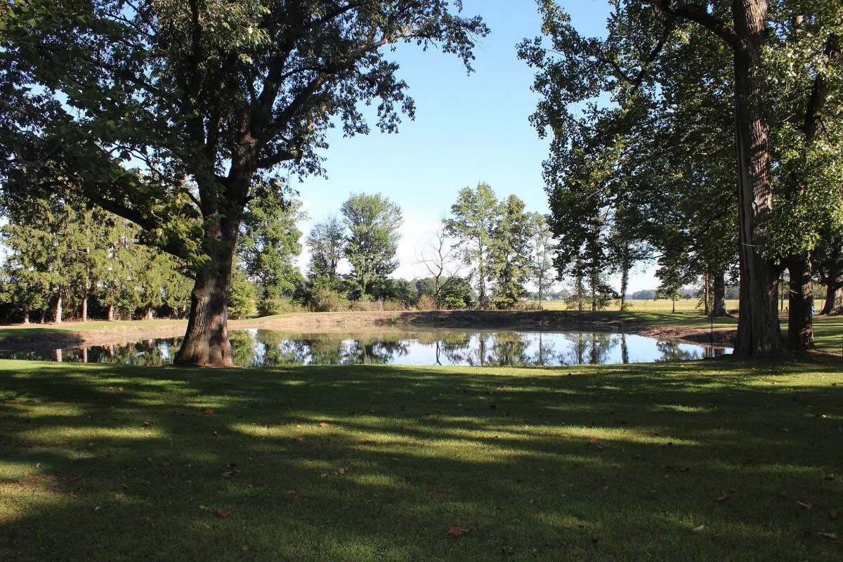 Tiger Trail Park's path and lake.