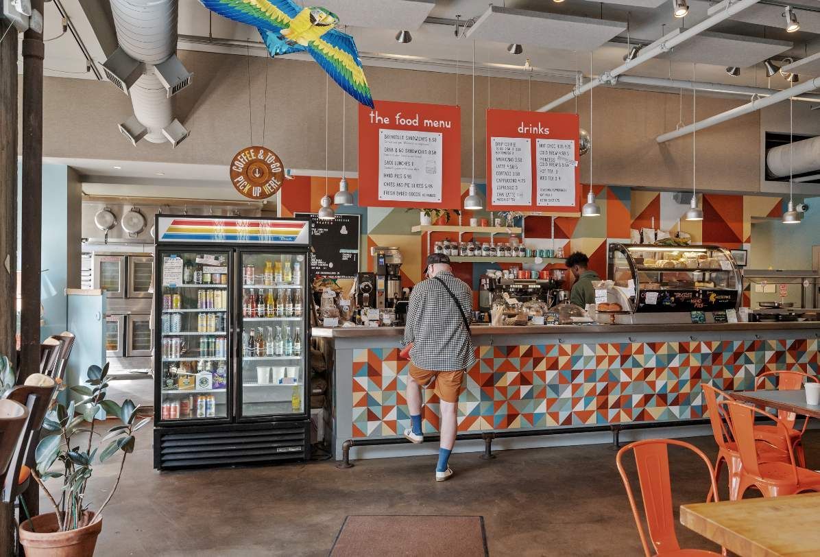 Man inside Sterling Land Company’s retail space for rent in Pittsburgh