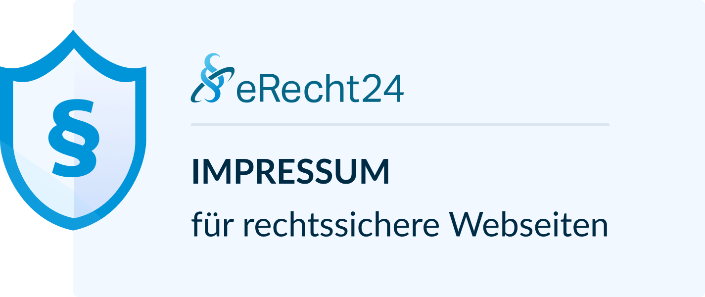 Impressum abgesichert durch eRecht24