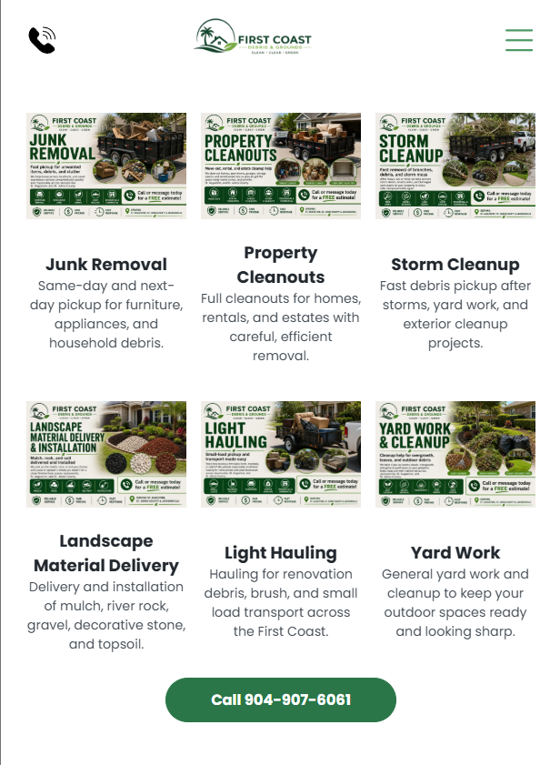 Mobile Optimized Website Design with Clear Service Offerings