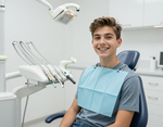 Teen patient receiving orthodontic care