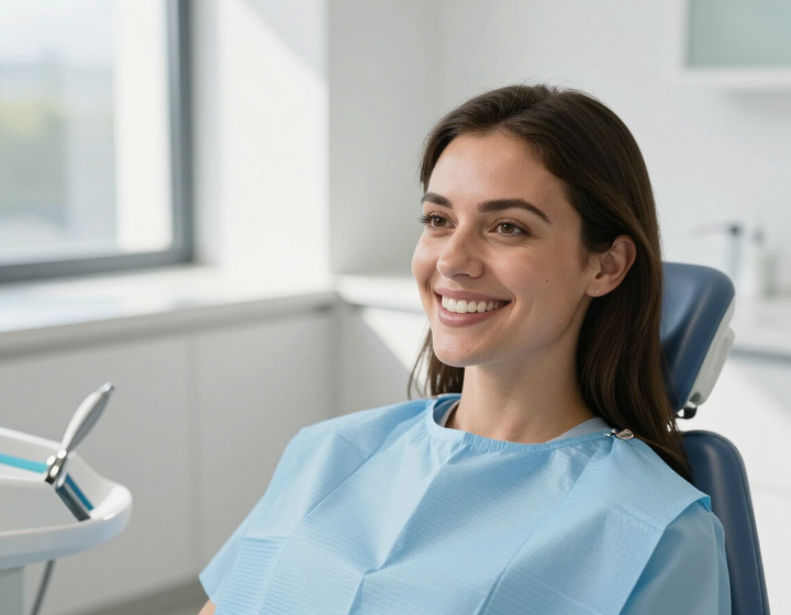 Happy patient after dental treatment