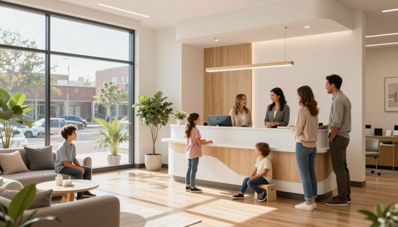 BrightSmile family dental office reception