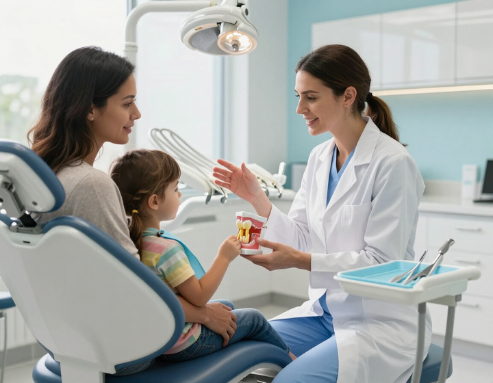 Dr. Elena Vasquez with a family patient