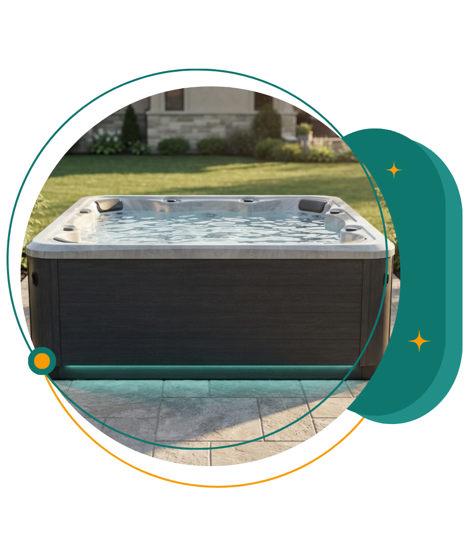 Hot tub movers guiding a spa through a backyard entrance