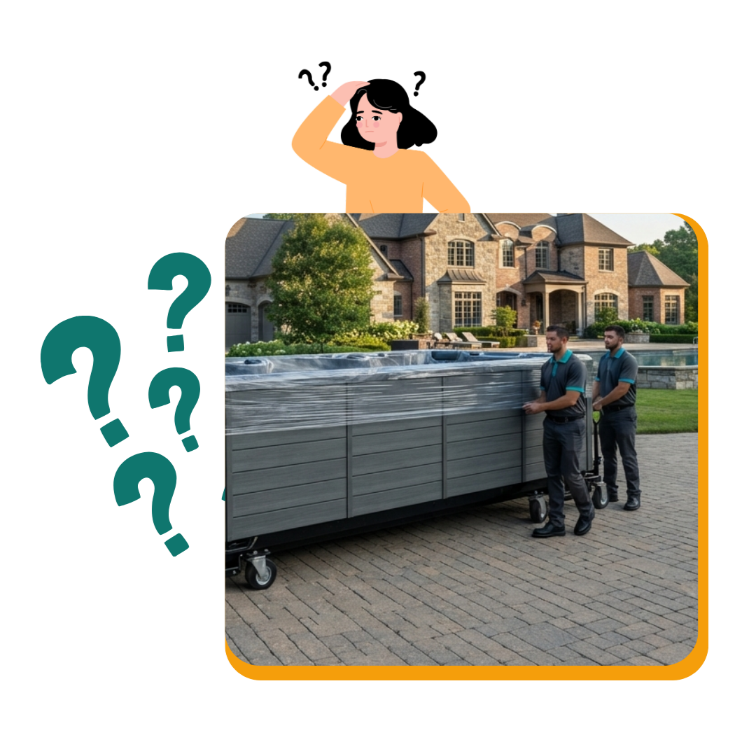 Greensboro Hot Tub Movers team preparing equipment before relocation