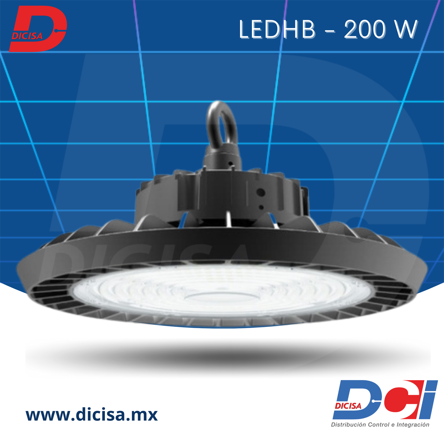 Lámpara LED High Bay Campana, 200 W