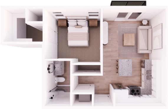 1x1 Floor Plan A