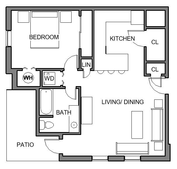 1 Bedroom Floor Plan