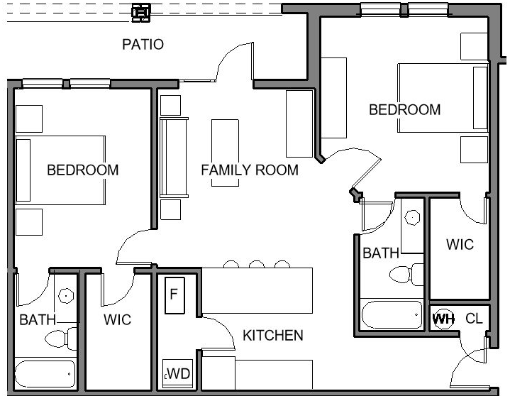 2 Bedroom Floor Plan