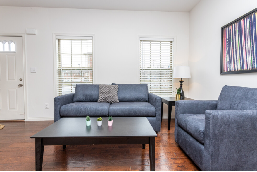 Photo of a living room with plenty of natural lighting