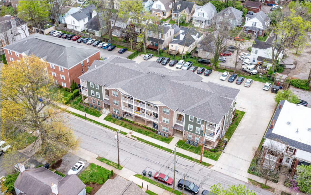 Photo of the building, seen from a bird's eye view