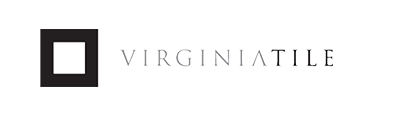 Logo of Virginia Tile. Black square outline with a white square center and the company name.