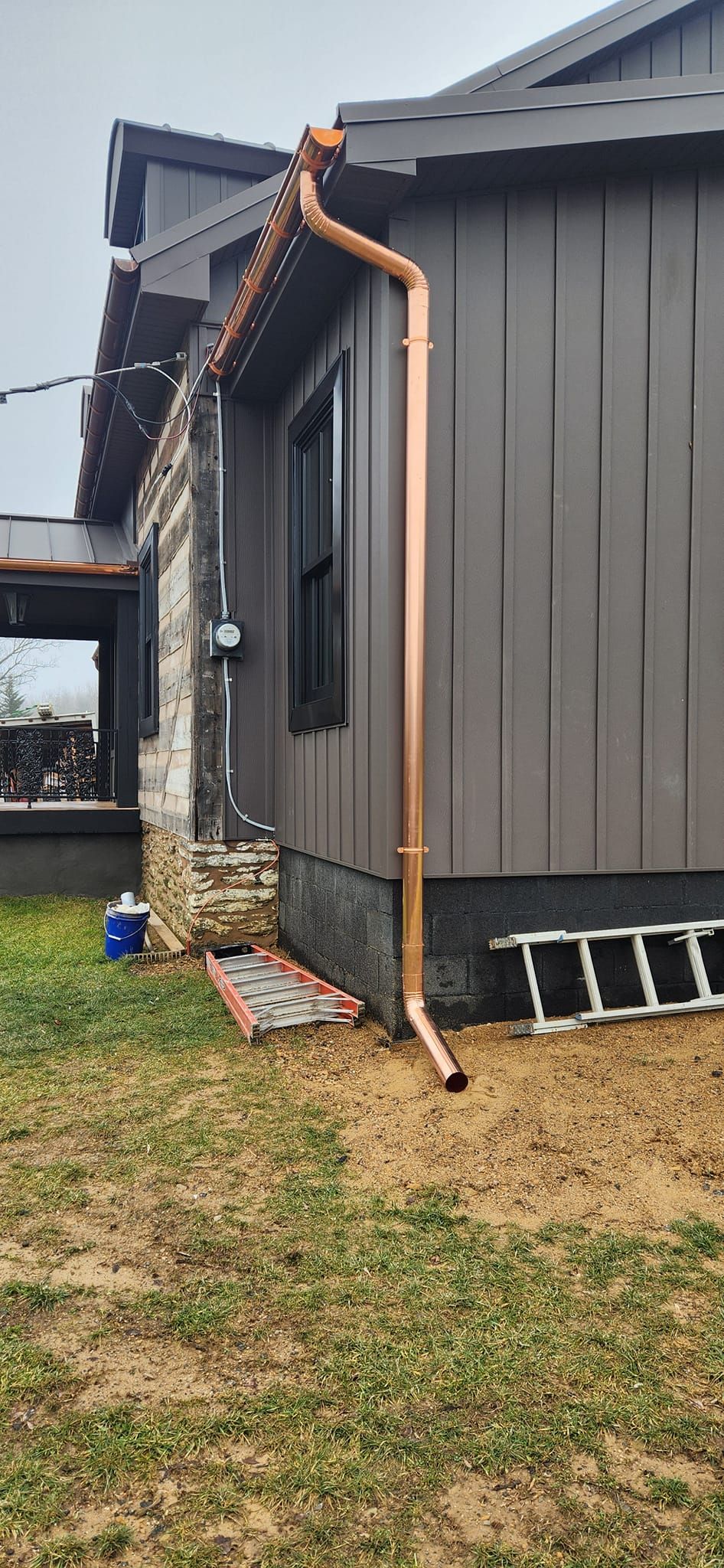 Copper Gutter on Home in Lancaster, Pa