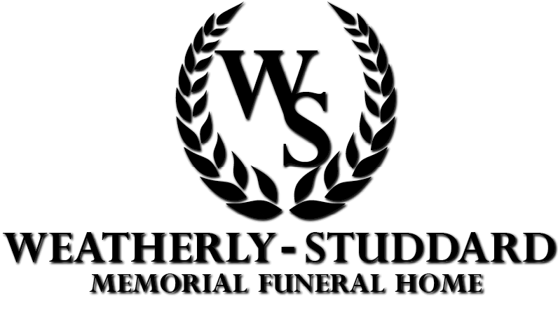 Weatherly-Studdard Memorial Funeral Home logo with WS in a laurel wreath